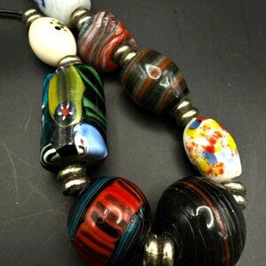 Mixed Styles Art Glass Bead Necklace